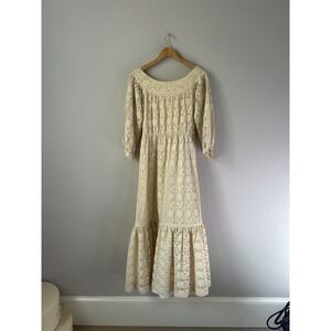 70s handmade‎ lace prairie dress vintage